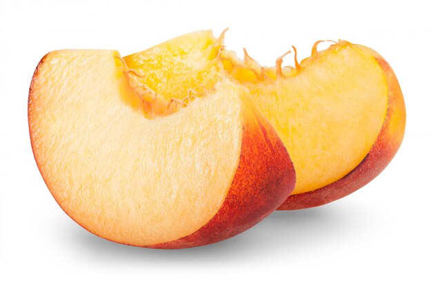 Fresh peach isolated on white