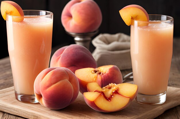 Photo fresh peach juice