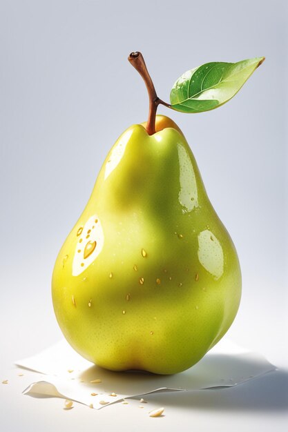 Fresh pear fruit isolated on white background