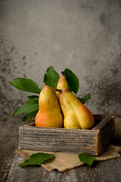 Fresh pear on a rustic space