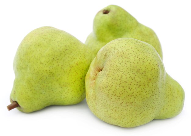 Fresh pear over white background