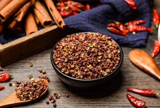 Fresh pepper in a ceramic bowl