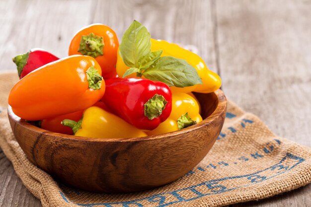 Fresh peppers in a bowl