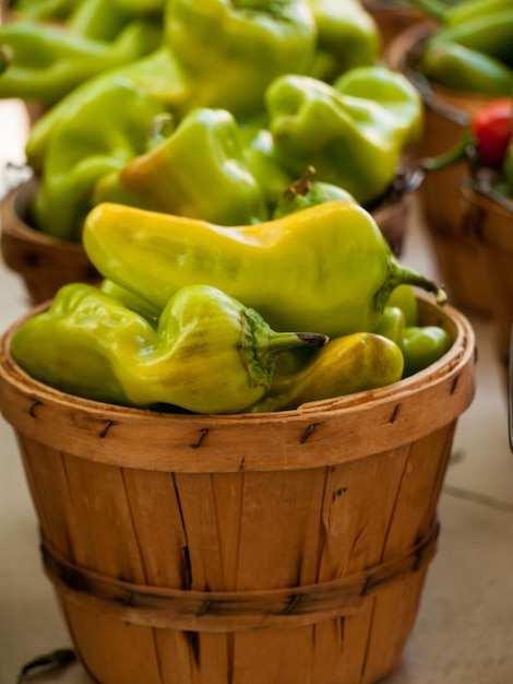 Fresh peppers at the local farmer's market.