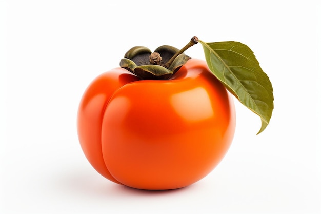 Photo fresh persimmon fruit on white background