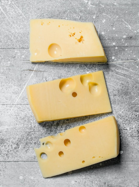 Fresh pieces of cheese