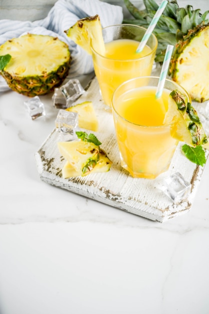 Fresh pineapple juice or cocktail