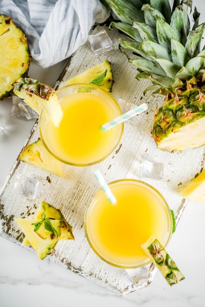 Fresh pineapple juice or cocktail