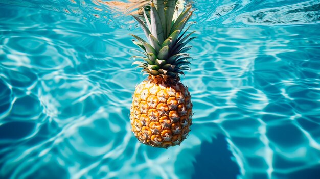 fresh pineapple in water