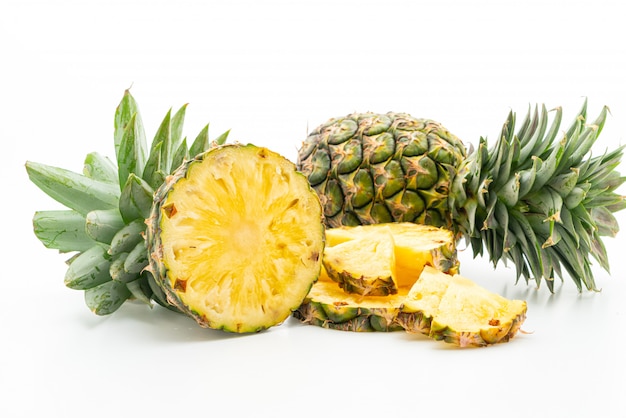 fresh pineapple on white background