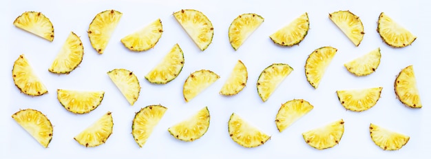 Fresh pineapple on white background. 