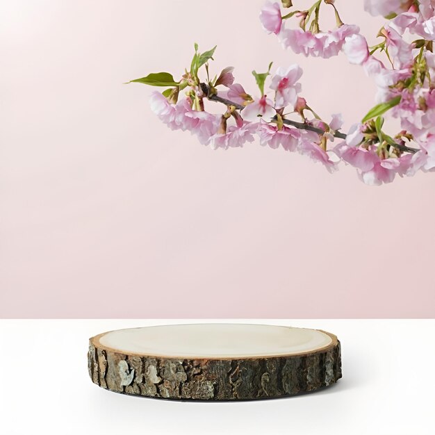 Photo fresh pink blossoms adorn the budding cherry tree background