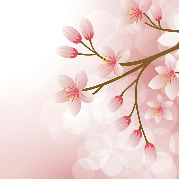 Photo fresh pink blossoms adorn the budding cherry tree background