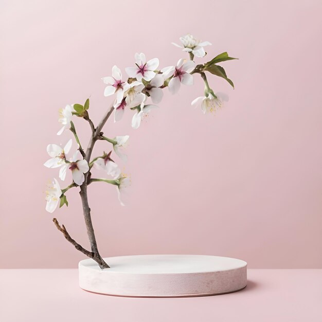 fresh pink blossoms adorn the budding cherry tree background