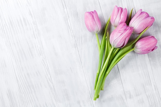 Fresh pink tulip flowers