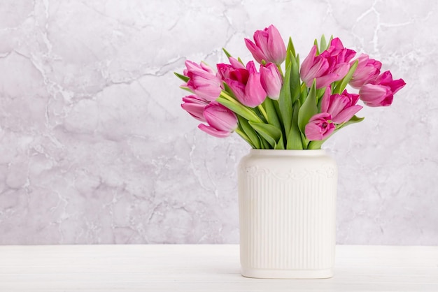 Fresh pink tulip flowers