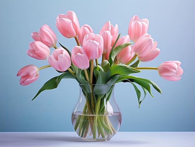 Fresh pink tulips