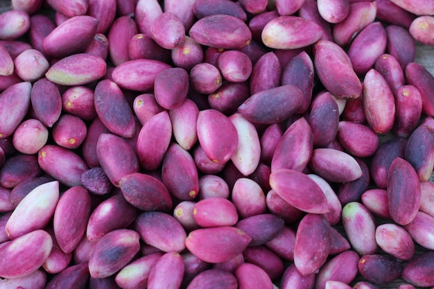 Fresh Pistachios concept top view