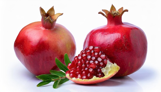 Fresh pomegranate isolated on white background