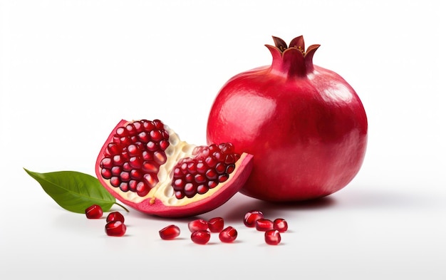 Fresh pomegranate isolated on white background