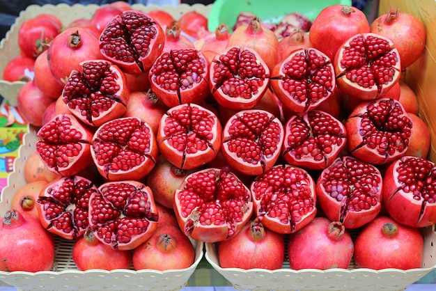 Fresh pomegranates background