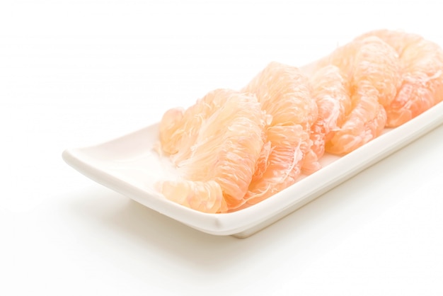 fresh pomelo on white background