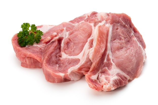 Fresh pork meat slices