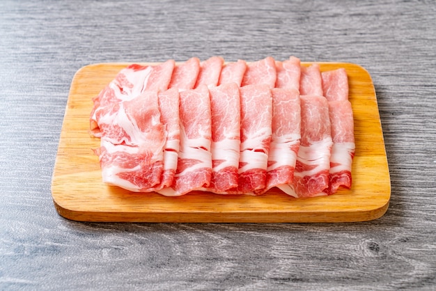 fresh pork sirloin sliced