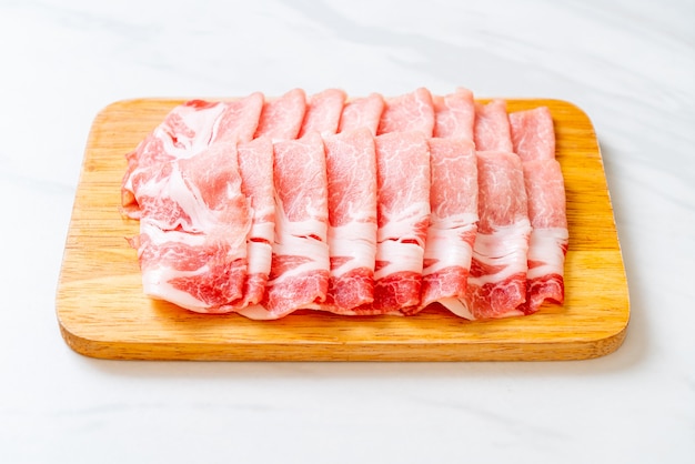 fresh pork sirloin sliced