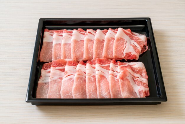 fresh pork sirloin sliced