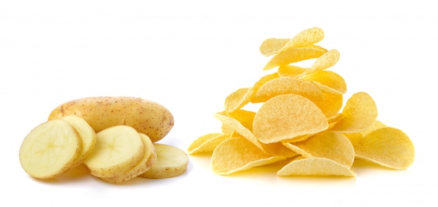 Fresh potato isolated on a white background