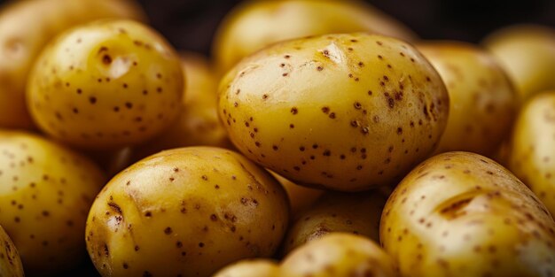 Photo fresh potatoes closeup generative ai