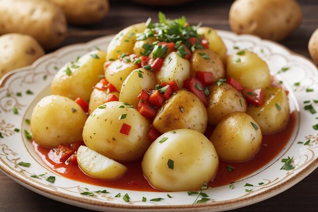 A fresh potatoes fri with souce