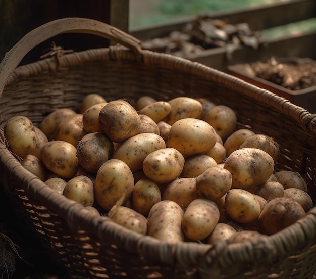 Photo fresh potatoes from the field