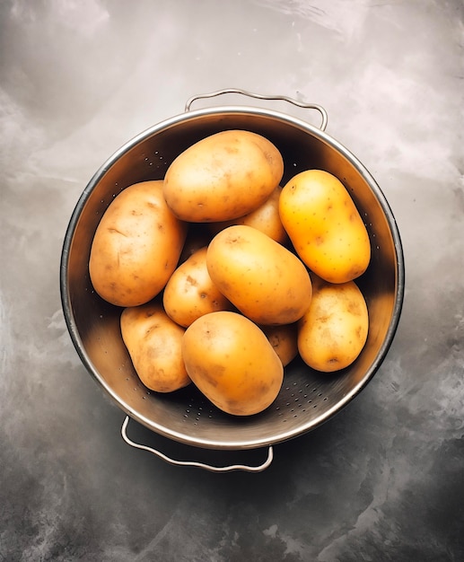 Foto top view di patate fresche con spazio di copia ai generato