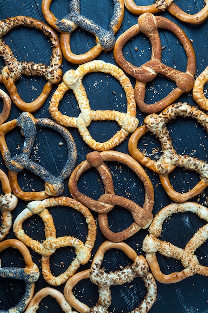 Fresh prepared homemade soft pretzels