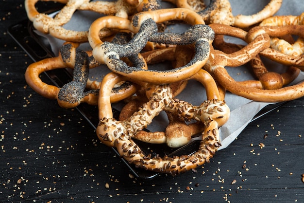 Fresh prepared homemade soft pretzels