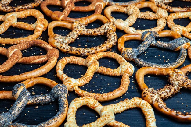 Fresh prepared homemade soft pretzels