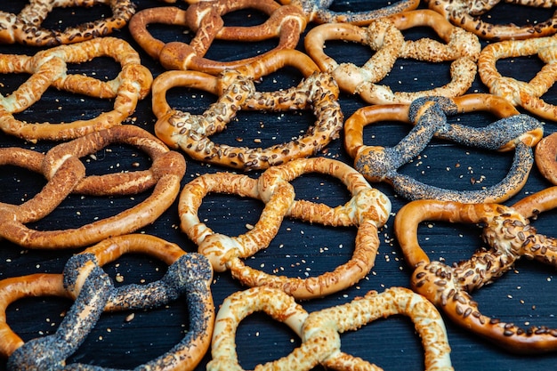 Fresh prepared homemade soft pretzels