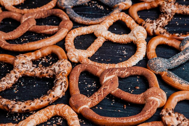 Fresh prepared homemade soft pretzels.