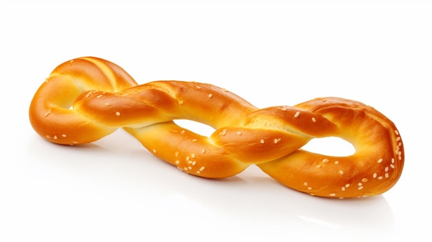 Foto pretzel fresco con sale da forno pretzel tradizionale pretzel salati isolati su sfondo bianco