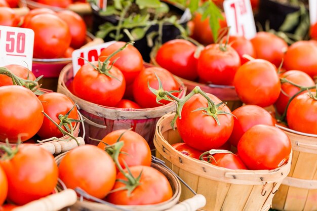 Fresh produce from the local farms at the farmers market.