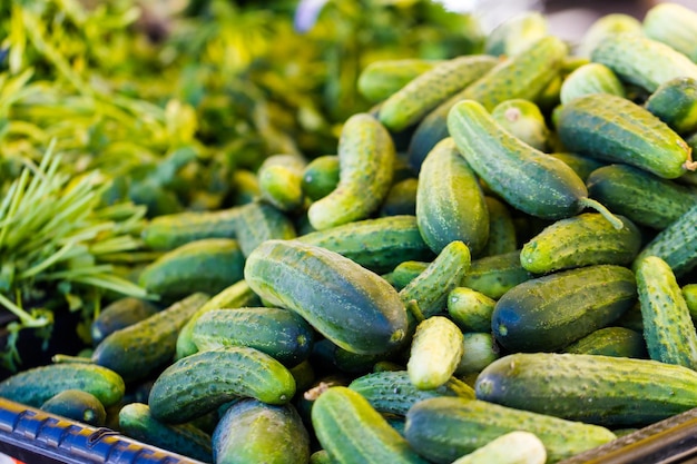 Fresh produce on sale at the local farmers market.