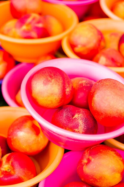 Fresh produce on sale at the local farmers market.