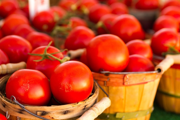 Fresh produce on sale at the local farmers market.