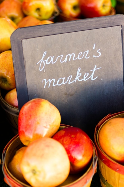 Fresh produce on sale at the local farmers market.