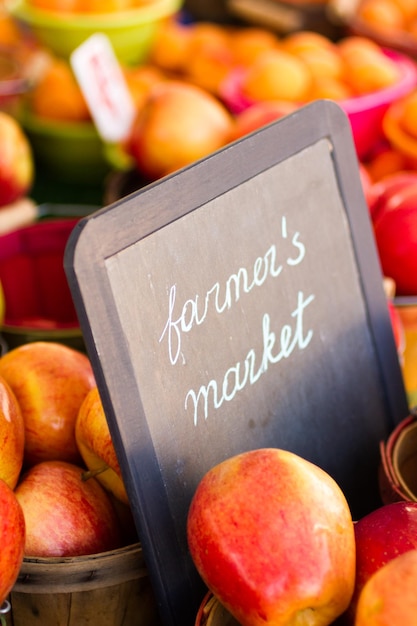 Fresh produce on sale at the local farmers market.