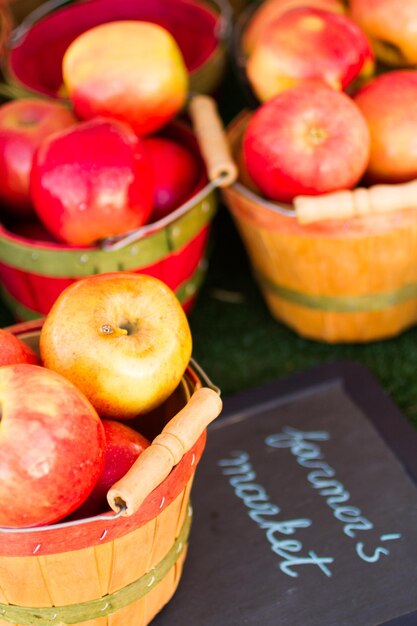 Fresh produce on sale at the local farmers market.