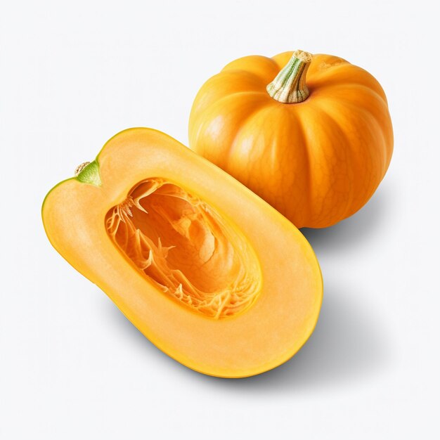 Fresh pumpkin fruits isolated on white background