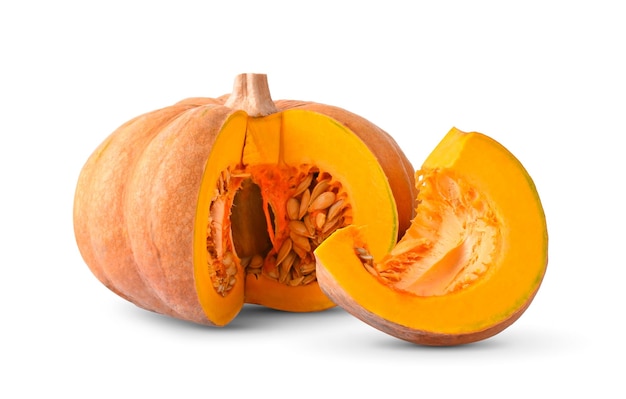 Fresh pumpkin on white background